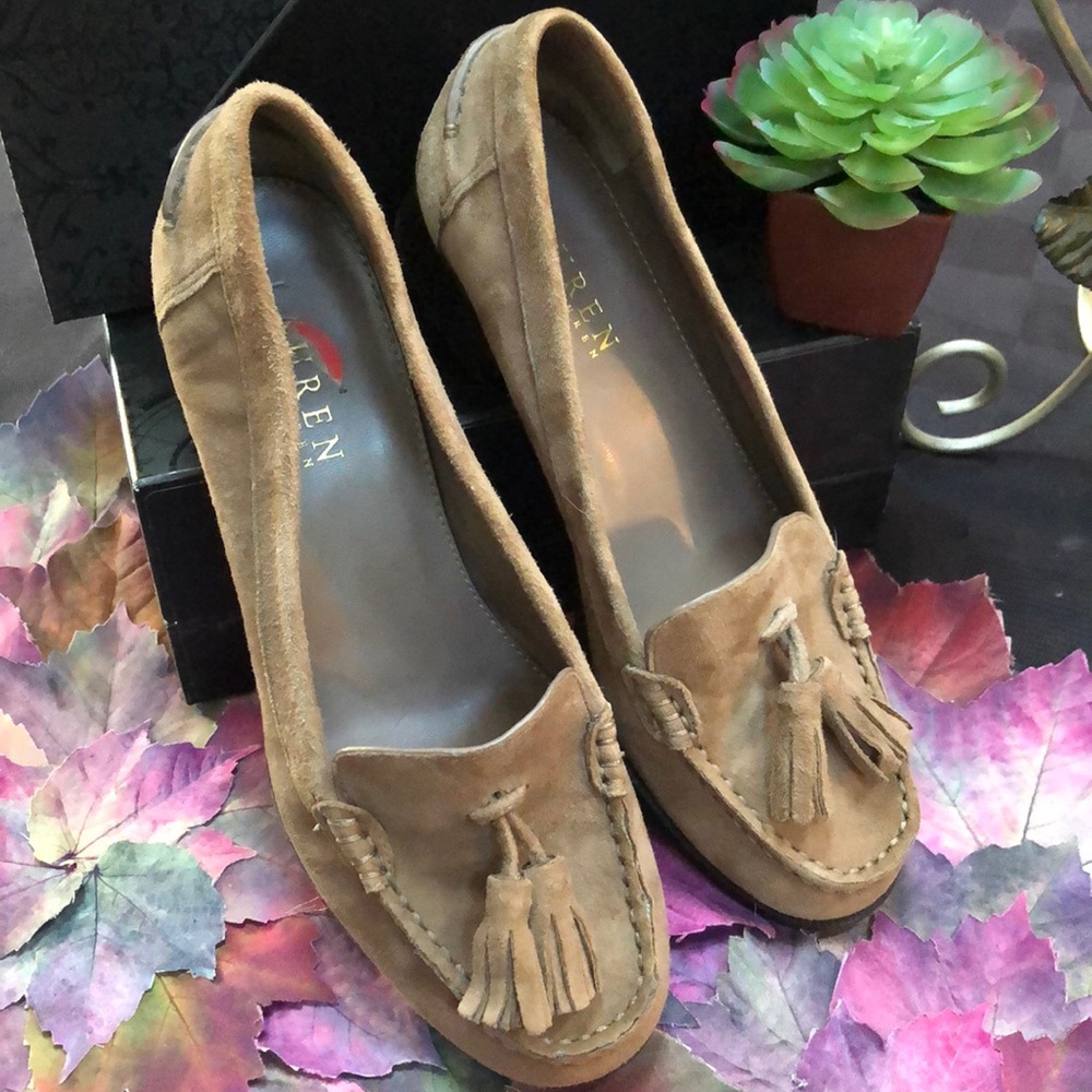 RALPH LAUREN Suede Pump Loafers - Picture 2 of 10